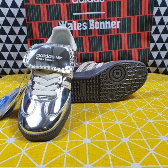 Adidas Samba x Wales Bonner Low Silver Metallic Sneakers - Picture 4 of 6